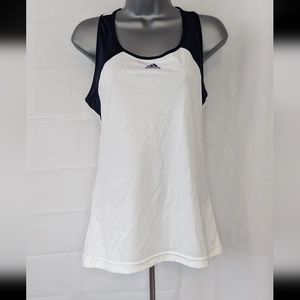 Adidas White and Navy Tank Top